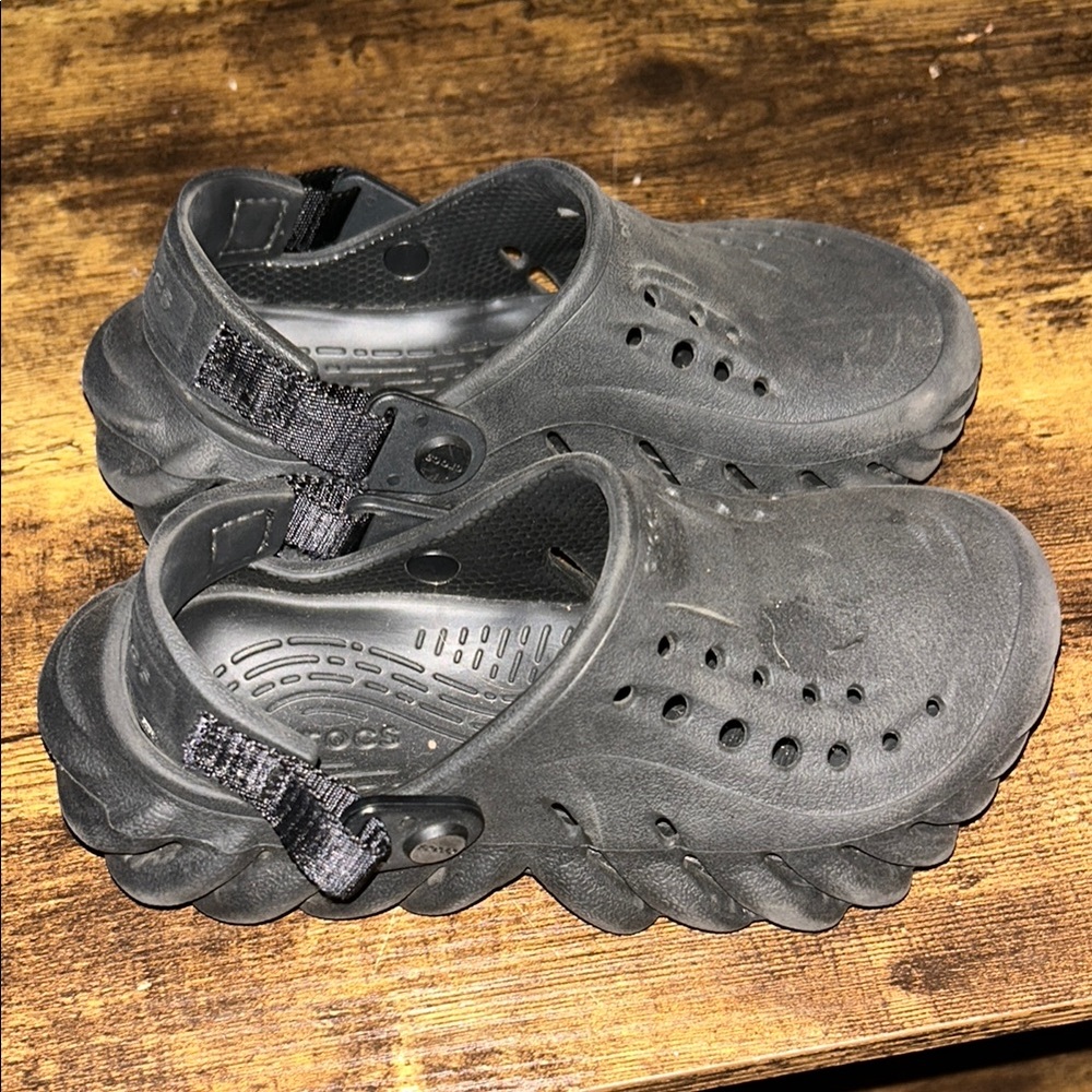Kids Black Crocs Sandals